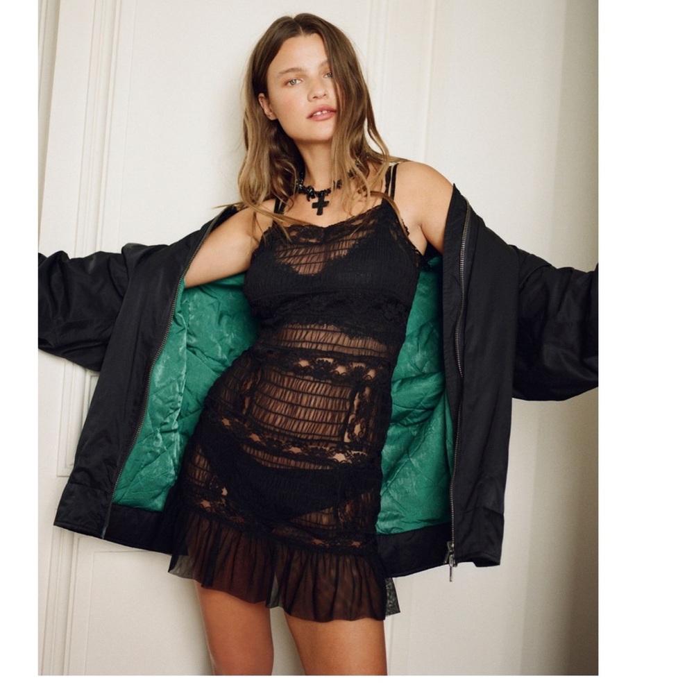 Free People Condessa Black Slip